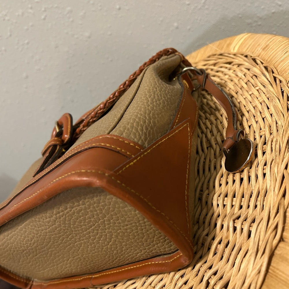 Vintage Dooney & Bourke All Weather Leather Backpack Bag Beige Brown - Picture 11 of 15